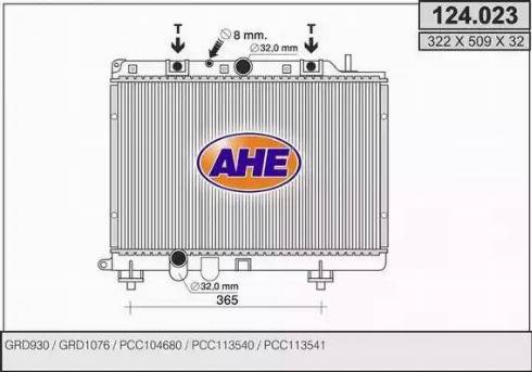 AHE 124.023 - Радиатор, охлаждение двигателя autosila-amz.com