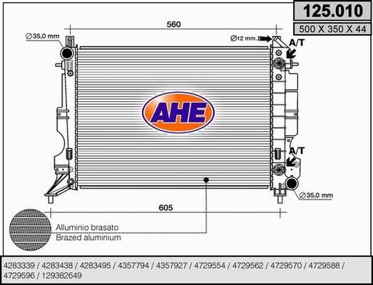 AHE 125.010 - Радиатор, охлаждение двигателя autosila-amz.com