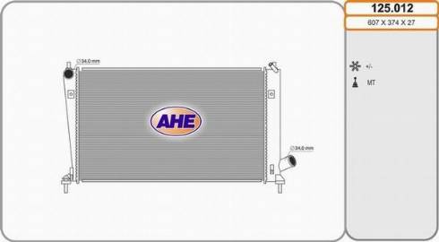 AHE 125.012 - Радиатор, охлаждение двигателя autosila-amz.com