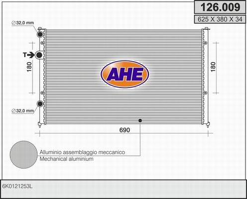 AHE 126.009 - Радиатор, охлаждение двигателя autosila-amz.com