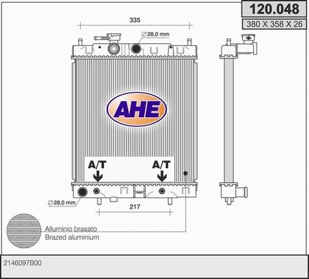 AHE 120.048 - Радиатор, охлаждение двигателя autosila-amz.com
