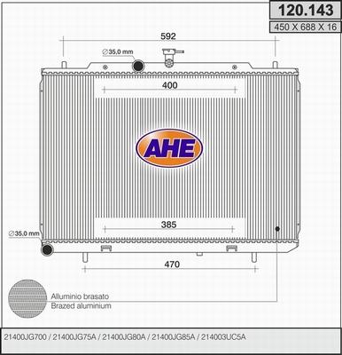 AHE 120.143 - Радиатор, охлаждение двигателя autosila-amz.com
