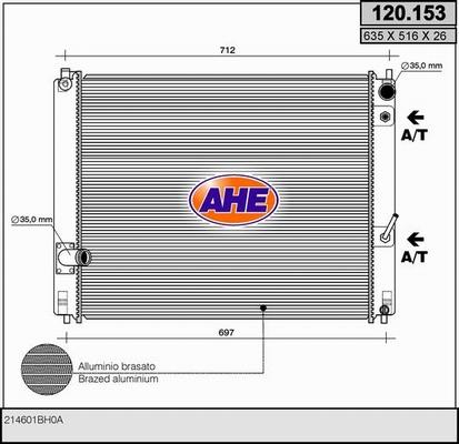 AHE 120.153 - Радиатор, охлаждение двигателя autosila-amz.com