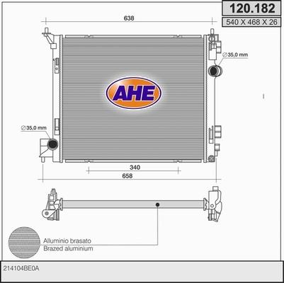 AHE 120.182 - Радиатор, охлаждение двигателя autosila-amz.com