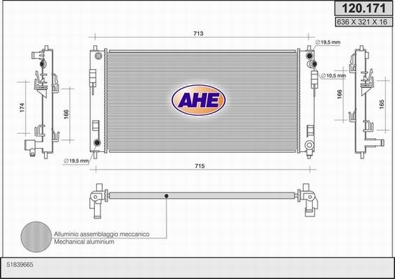 AHE 120.171 - Радиатор, охлаждение двигателя autosila-amz.com