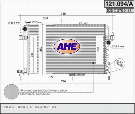 AHE 121.094/A - Радиатор, охлаждение двигателя autosila-amz.com