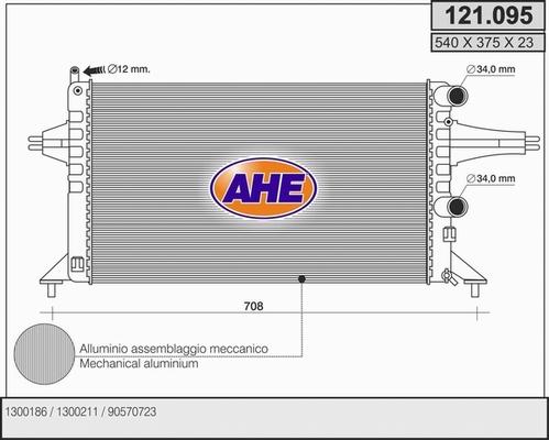 AHE 121.095 - Радиатор, охлаждение двигателя autosila-amz.com