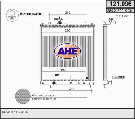 AHE 121.096 - Радиатор, охлаждение двигателя autosila-amz.com