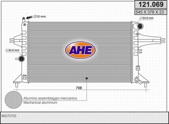 AHE 121.069 - Радиатор, охлаждение двигателя autosila-amz.com