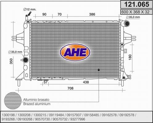 AHE 121.065 - Радиатор, охлаждение двигателя autosila-amz.com