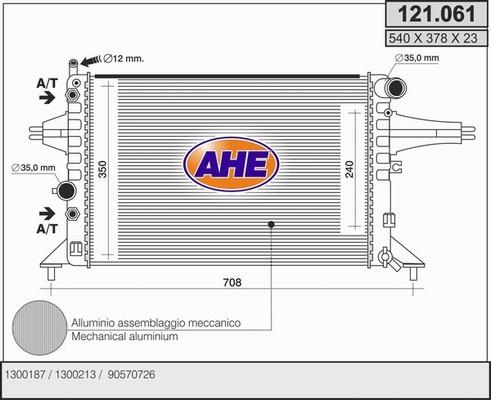 AHE 121.061 - Радиатор, охлаждение двигателя autosila-amz.com