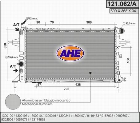 AHE 121.062/A - Радиатор, охлаждение двигателя autosila-amz.com