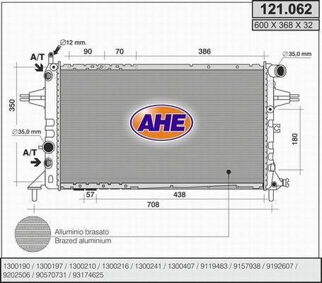 AHE 121.062 - Радиатор, охлаждение двигателя autosila-amz.com