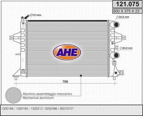 AHE 121.075 - Радиатор, охлаждение двигателя autosila-amz.com