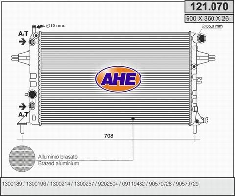 AHE 121.070 - Радиатор, охлаждение двигателя autosila-amz.com