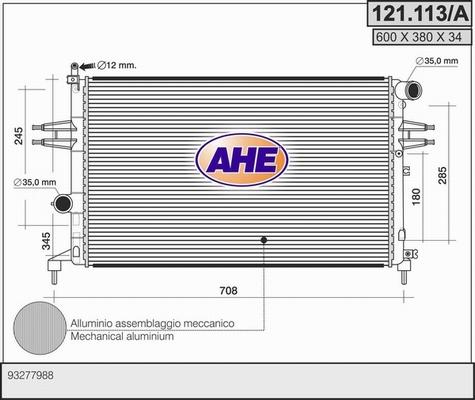 AHE 121.113/A - Радиатор, охлаждение двигателя autosila-amz.com