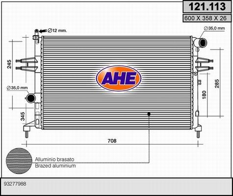 AHE 121.113 - Радиатор, охлаждение двигателя autosila-amz.com