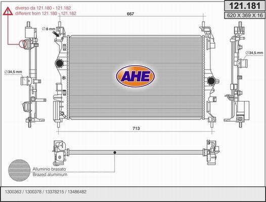 AHE 121.181 - Радиатор, охлаждение двигателя autosila-amz.com