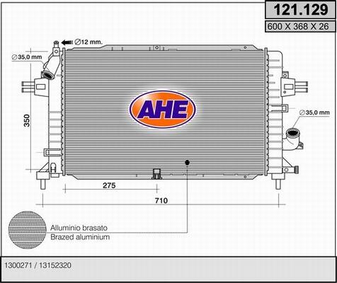 AHE 121.129 - Радиатор, охлаждение двигателя autosila-amz.com