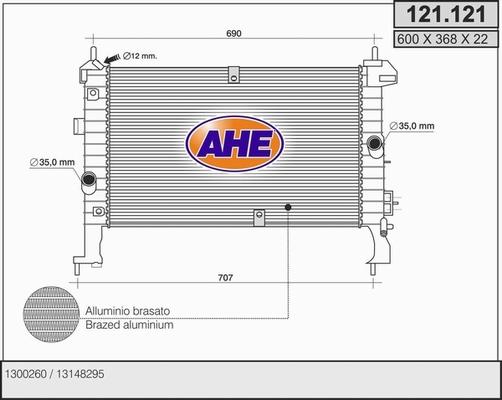 AHE 121.121 - Радиатор, охлаждение двигателя autosila-amz.com