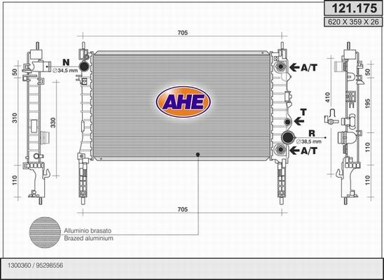 AHE 121.175 - Радиатор, охлаждение двигателя autosila-amz.com