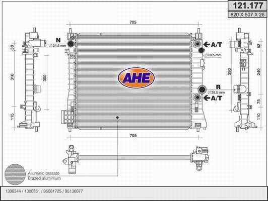 AHE 121.177 - Радиатор, охлаждение двигателя autosila-amz.com