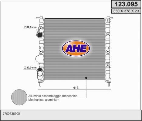 AHE 123.095 - Радиатор, охлаждение двигателя autosila-amz.com