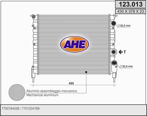 AHE 123.013 - Радиатор, охлаждение двигателя autosila-amz.com