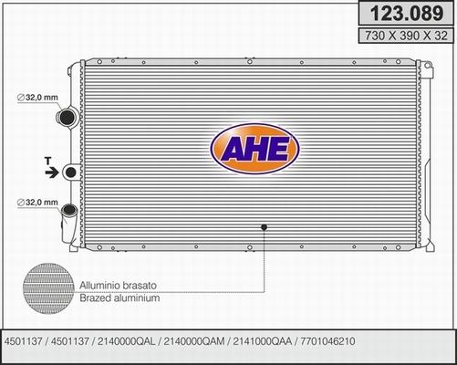 AHE 123.089 - Радиатор, охлаждение двигателя autosila-amz.com