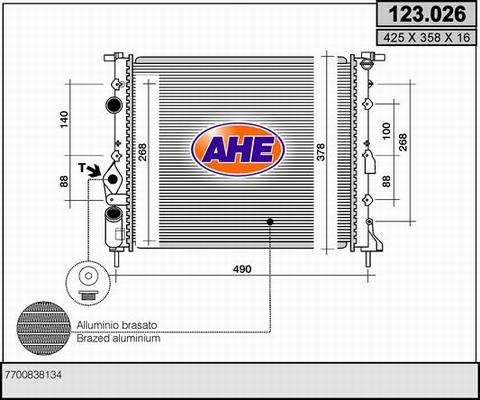 AHE 123.026 - Радиатор, охлаждение двигателя autosila-amz.com