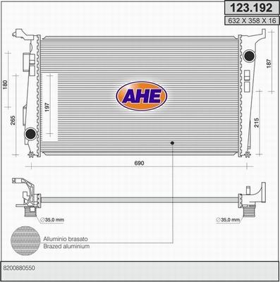 AHE 123.192 - Радиатор, охлаждение двигателя autosila-amz.com