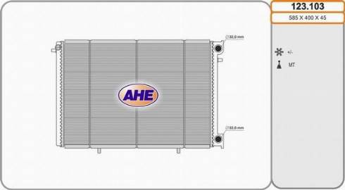 AHE 123.103 - Радиатор, охлаждение двигателя autosila-amz.com