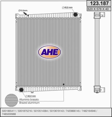 AHE 123.187 - Радиатор, охлаждение двигателя autosila-amz.com