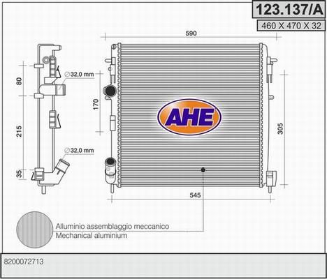 AHE 123.137/A - Радиатор, охлаждение двигателя autosila-amz.com