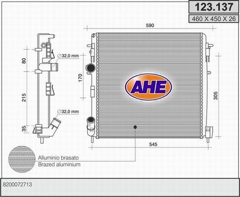 AHE 123.137 - Радиатор, охлаждение двигателя autosila-amz.com