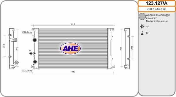 AHE 123.127/A - Радиатор, охлаждение двигателя autosila-amz.com