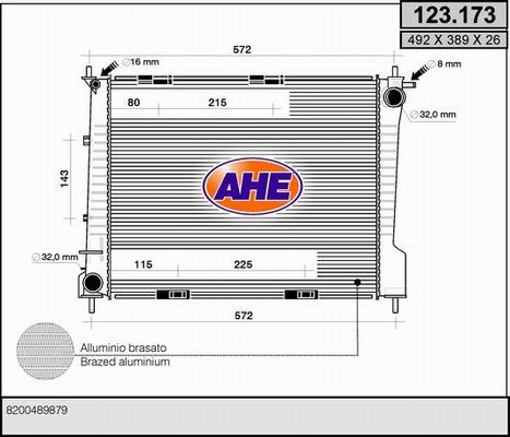 AHE 123.173 - Радиатор, охлаждение двигателя autosila-amz.com