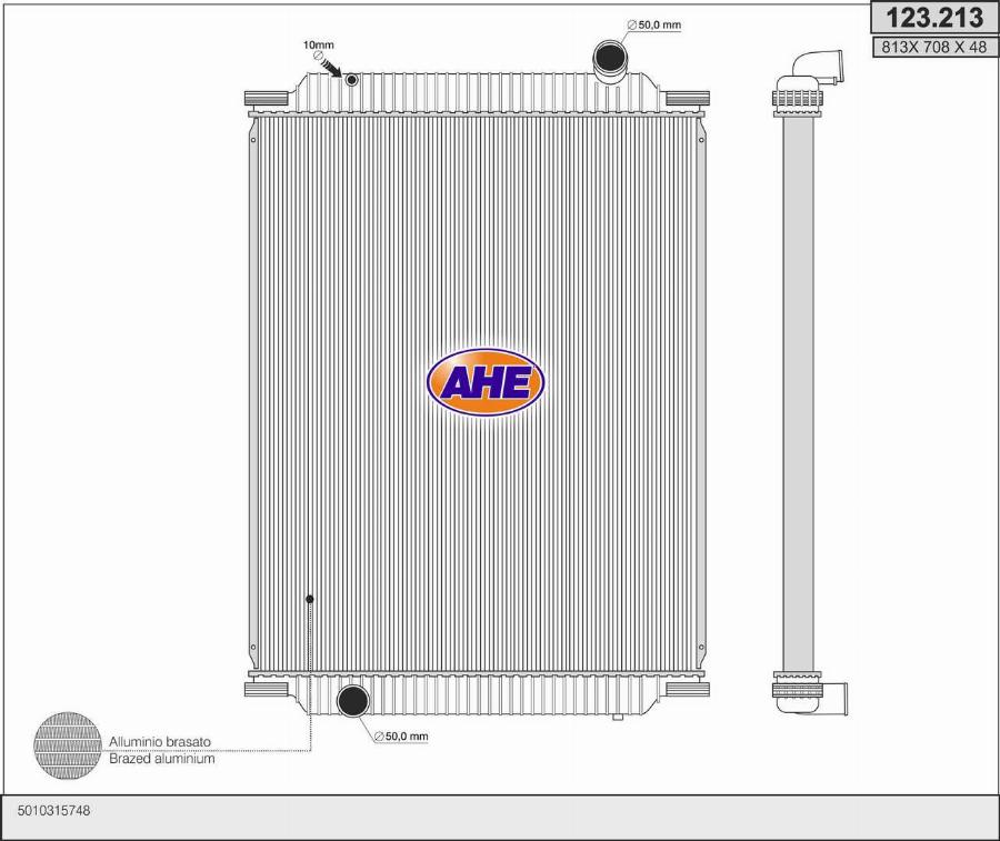 AHE 123.213 - Радиатор, охлаждение двигателя autosila-amz.com