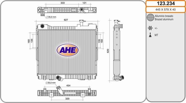 AHE 123.234 - Радиатор, охлаждение двигателя autosila-amz.com