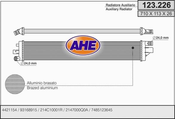 AHE 123.226 - Радиатор, охлаждение двигателя autosila-amz.com