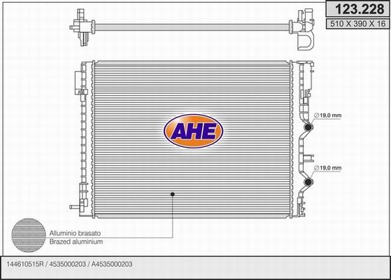 AHE 123.228 - Радиатор, охлаждение двигателя autosila-amz.com