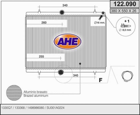 AHE 122.090 - Радиатор, охлаждение двигателя autosila-amz.com