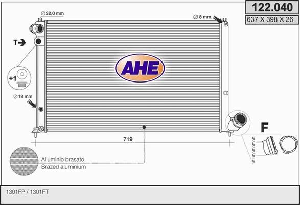 AHE 122.040 - Радиатор, охлаждение двигателя autosila-amz.com