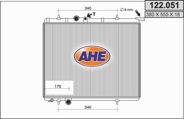 AHE 122.051 - Радиатор, охлаждение двигателя autosila-amz.com