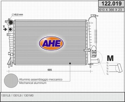 AHE 122.019 - Радиатор, охлаждение двигателя autosila-amz.com