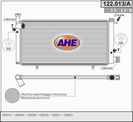 AHE 122.013/A - Радиатор, охлаждение двигателя autosila-amz.com