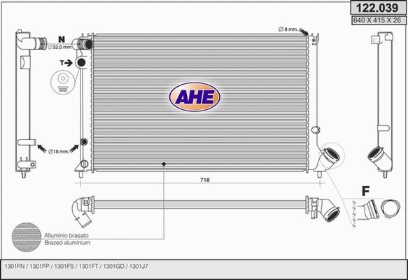 AHE 122.039 - Радиатор, охлаждение двигателя autosila-amz.com