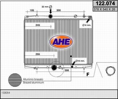 AHE 122.074 - Радиатор, охлаждение двигателя autosila-amz.com