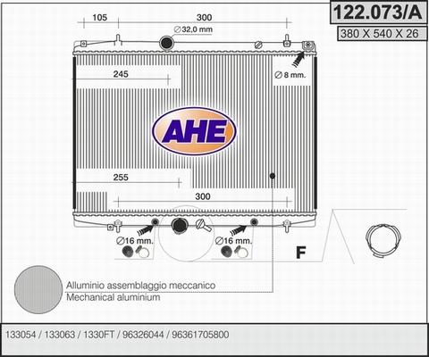 AHE 122.073/A - Радиатор, охлаждение двигателя autosila-amz.com