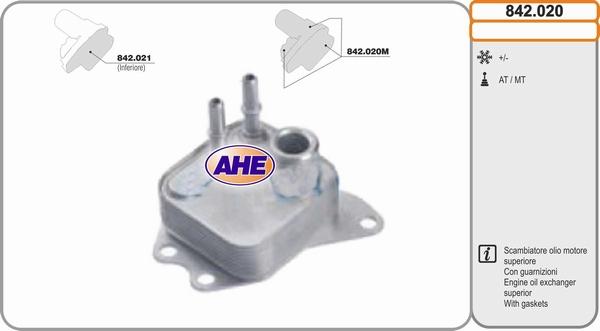 AHE 842.020 - Масляный радиатор, двигательное масло autosila-amz.com